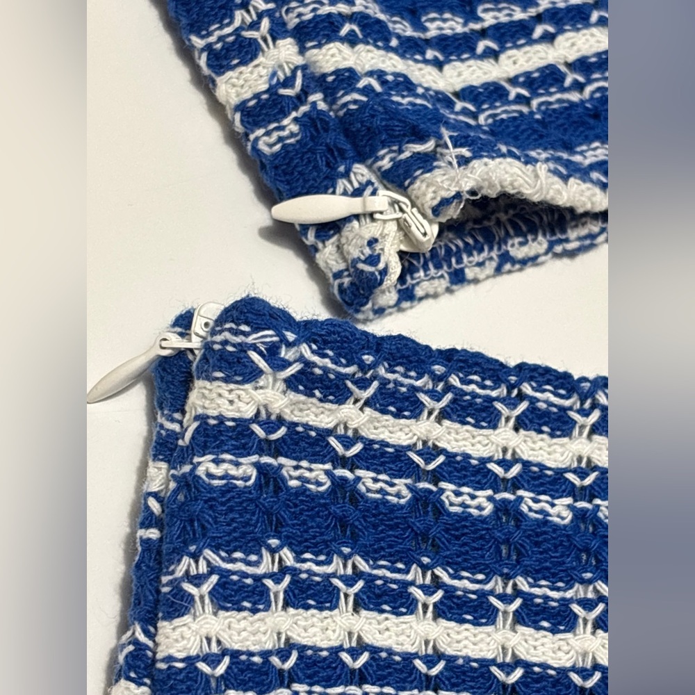 Zara Blue and White Striped Two-Piece Crop Top and Skort Set - Picture 4 of 14